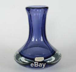 Flavio Poli for Seguso Murano Mid Century Modern Blue Clear Glass Vase