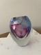 Flavio Poli for Seguso Murano Sommerso Pink Blue Faceted Art Glass Vase 5.5
