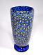 Formentello Murano Murrine Blue Footed Vase Art Hand Blown Glass Italy Signed