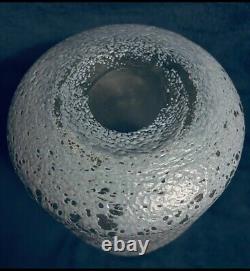 Fossil Art Glass Vase Attributed Kjell Engman Kosta Boda Sweden 11H