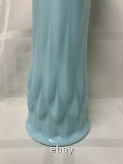 Fostoria pastel blue milk glass swung vase