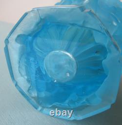 Frantisek Halama Czech Frosted Blue Art Glass Vase F. H. 60/2500 5.5T RARE Blue
