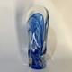Freeform Abstract Molten Art Glass Blue-to-Clear 13 Sommerso Style Heavy