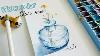 Freehand Watercolor Journey Delicate Blue Glass Vase Tutorial