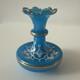 French 19th Century Blue Opaline Cut Glass Vase Palm Beach Estate Find