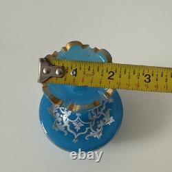 French 19th Century Blue Opaline Cut Glass Vase Palm Beach Estate Find