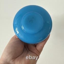 French 19th Century Blue Opaline Cut Glass Vase Palm Beach Estate Find