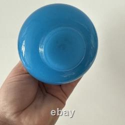 French 19th Century Blue Opaline Cut Glass Vase Palm Beach Estate Find