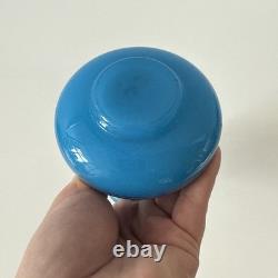French 19th Century Blue Opaline Cut Glass Vase Palm Beach Estate Find