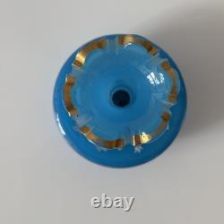 French 19th Century Blue Opaline Cut Glass Vase Palm Beach Estate Find