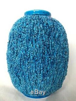 GUNNAR NYLUND LARGEST CHAMOTTE Turquoise Blue Stoneware Vase RORSTRAND SWEDEN