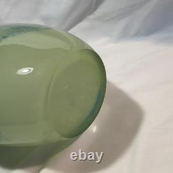 Gallery Art Glass Vase Green Blue Abstract Pattern Glossy Decorative
