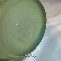 Gallery Art Glass Vase Green Blue Abstract Pattern Glossy Decorative
