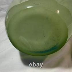 Gallery Art Glass Vase Green Blue Abstract Pattern Glossy Decorative