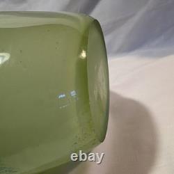 Gallery Art Glass Vase Green Blue Abstract Pattern Glossy Decorative