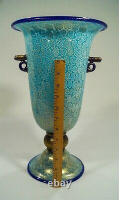 Gambaro & Poggi Murano Signed Monumental Millefiori Handled Pedestal Urn/Vase