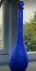 Genie Bottle Vase Decanter blue hobnail style 42cm