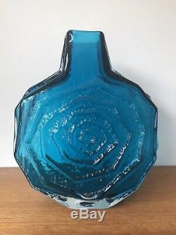 Geoffrey Baxter For Whitefriars Kingfisher Blue Banjo Glass Vase