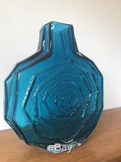 Geoffrey Baxter For Whitefriars Kingfisher Blue Banjo Glass Vase