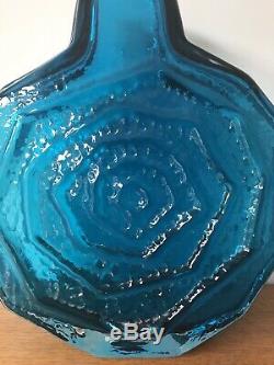 Geoffrey Baxter For Whitefriars Kingfisher Blue Banjo Glass Vase