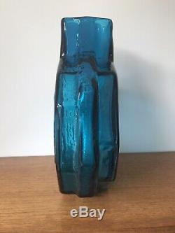 Geoffrey Baxter For Whitefriars Kingfisher Blue Banjo Glass Vase