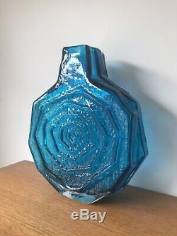 Geoffrey Baxter For Whitefriars Kingfisher Blue Banjo Glass Vase