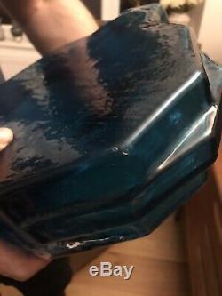 Geoffrey Baxter For Whitefriars Kingfisher Blue Banjo Glass Vase