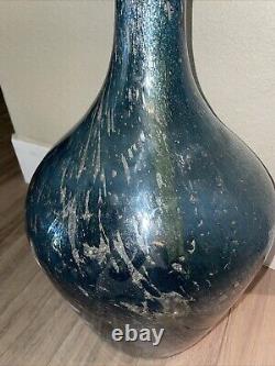 Glass 21 Tall Vase Blue/Green Color Sunflowers