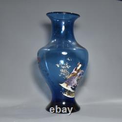 Glass Burnt Blue Beauty Vase