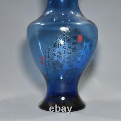 Glass Burnt Blue Beauty Vase