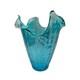 Glass Vase Balloton Style Teal Sea Water Splash 14 T 10 W