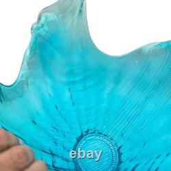 Glass Vase Balloton Style Teal Sea Water Splash 14 T 10 W