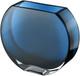Glass Vase Blue Teal round 7.25 Long Heavy Durable Made in Europe