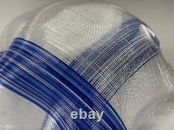 Glass Vase Hand Made Layered Fused String Bowl Blue Rare Collection Kitchen