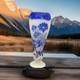 Glass Vase Shannon Blue White Crystal of Ireland Mouth blown hand-cut Imperfect