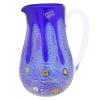 GlassOfVenice Murano Glass Carafe Silver Lava Blue