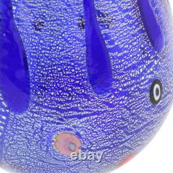 GlassOfVenice Murano Glass Carafe Silver Lava Blue