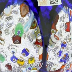 GlassOfVenice Murano Glass Millefiori Art Glass Carafe Blue