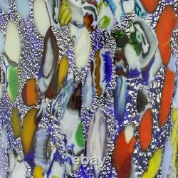 GlassOfVenice Murano Glass Millefiori Art Glass Carafe Silver Blue