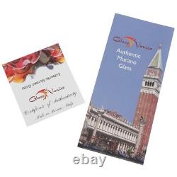 GlassOfVenice Murano Glass Millefiori Fazzoletto Vase Aqua Blue