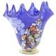 GlassOfVenice Murano Glass Millefiori Fazzoletto Vase Blue