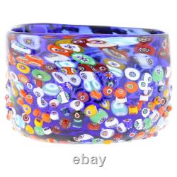 GlassOfVenice Murano Glass Millefiori Mosaic Bowl Blue