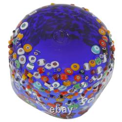 GlassOfVenice Murano Glass Millefiori Mosaic Bowl Blue