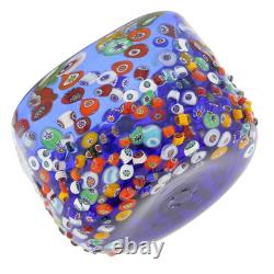 GlassOfVenice Murano Glass Millefiori Mosaic Bowl Blue