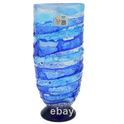 GlassOfVenice Murano Glass Sbruffo Vase Aqua Blue