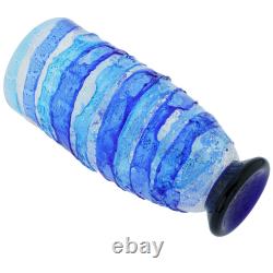 GlassOfVenice Murano Glass Sbruffo Vase Aqua Blue
