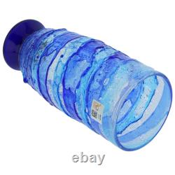 GlassOfVenice Murano Glass Sbruffo Vase Aqua Blue