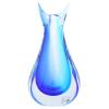 GlassOfVenice Murano Glass Sommerso Bud Vase Aqua Blue