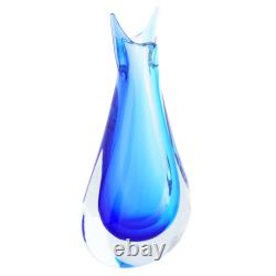 GlassOfVenice Murano Glass Sommerso Bud Vase Aqua Blue