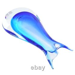 GlassOfVenice Murano Glass Sommerso Bud Vase Aqua Blue